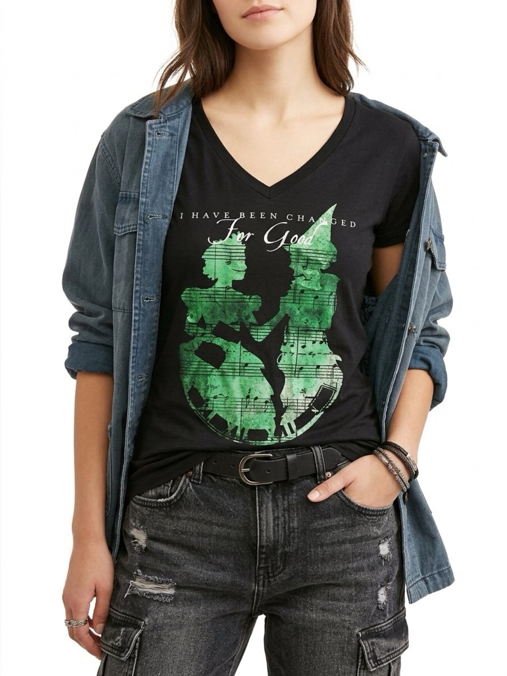 Wicked Logo Black Short Sleeve Tee with Green Print